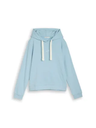 Denim Tom Tailor - Hoodie Sweatshirt mit Stickerei calm cloud blue - Gr. - M