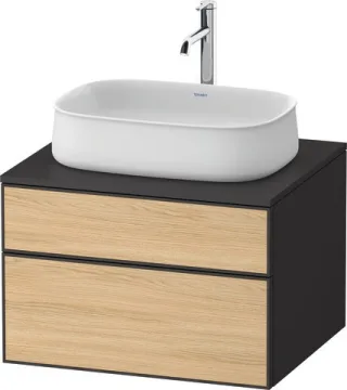 Duravit Zencha Konsolenwaschtischunterbau wandhängend Natur Eiche & Graphit Matt & Supermatt 650x550 ZE4820030800000