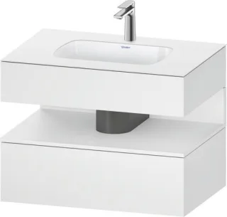 Duravit Qatego Einbauwaschtisch mit Konsolenwaschtischunterbau Weiß Matt 800x550x600 mm - QA47850181 QA4785018180000