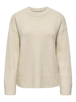 ONLY - ONLRENE LIFE LS BUTTON O-NECK CC KNT birch - Gr. - L