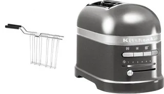 KitchenAid Toaster "Artisan 5KMT2204EMS MEDALLION-SILBER" 2 kurze Schlitze für 2 Scheiben 1250 W mit Sandwichzange