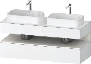 Duravit Qatego Konsolenwaschtischunterbau wandhängend Weiß Matt 1400x550x600 mm - QA4767084180010 QA4767084180010