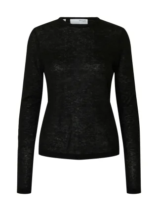 SELECTED WOMEN - SLFSHIRLEY LS KNIT O-NECK black - Gr. - S
