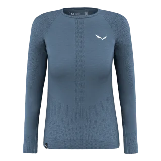 SALEWA - Zebru Responsive Langarm Damen T-Shirt - Blau (Gr.34)