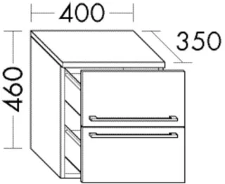 Burgbad Unterschrank Cube PG3 460x400x525 Trend- / RAL Ultramatt, USIE040F5710 USIE040F5710