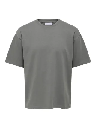ONLY&SONS - ONSCASPIAN AIRFLEX BOXY SS TEE NOOS Castor Gray - Gr. - S