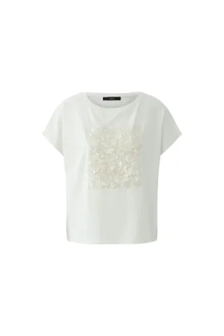 Oui - T-Shirt cloud dancer - Gr. - 44