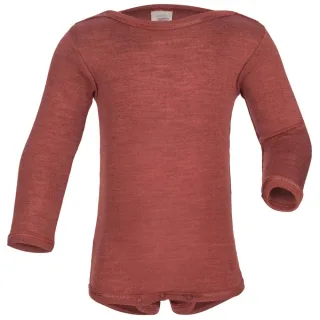 Engel Natur Merino/Seide Langarm Babybody GOTS 86/92 kupfer