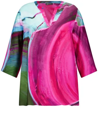 SAMOON - Fließende Tunika mit 3/4 Arm pink - Gr. - 42
