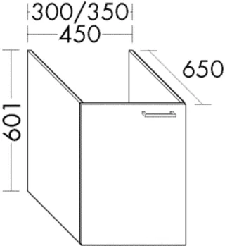 Burgbad Unterschrank Sys30 PG4 Sana 601x450x650 Schilf Hochglanz, WVJB045LF3362 WVJB045LF3362