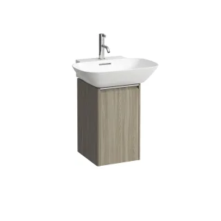 LAUFEN Waschtischunterschrank BASE 339x317x515 1 Tür Scharn. li Griff alu. f.WT H810302 ulme hell, H H4030211102621
