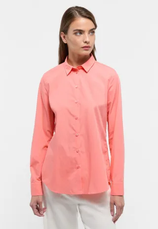ETERNA - Bluse Popeline Langarm koralle - Gr. - 44/Langarm