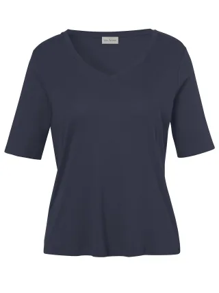 Via Appia - T-Shirt V-Ausschnitt 1/2 Arm marine - Gr. - 42