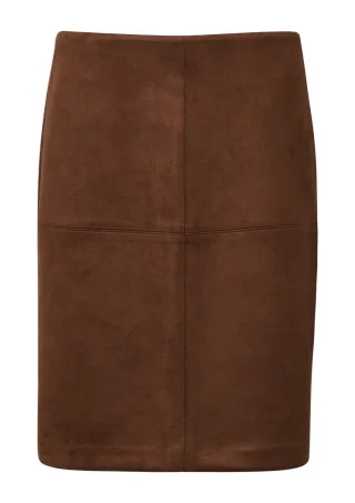 s.Oliver Red Label - Kurzer Rock aus aufgerautem Lederimitat braun - Gr. - 36