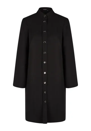 Marc Aurel - Mantel mit Metallic-Knöpfen und Brosche black - Gr. - 36