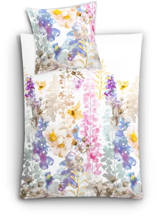 Kleine Wolke Bettwäsche "Alcea" 2 Stk. mit floralem Print