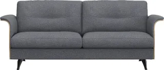 FLEXLUX 2,5-Sitzer "Glow Sofa, Couch, Premium-Sitzkomfort: Kaltschaum & Federkern" Armlehnenblende in geölter Eiche, Fuß schwarz