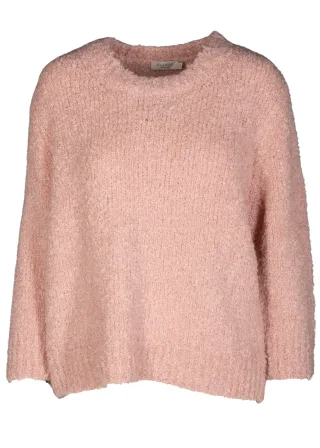 CLARINA - Rdh.-Pullover, 3/4 Arm, Boucle rose mel. - Gr. - 44