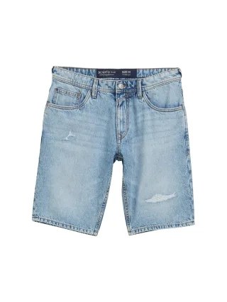 Denim Tom Tailor - TTPIERS SLIM DESTROYED Jeans Shorts destroyed light stone blue denim - Gr. - L