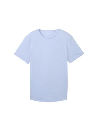Denim Tom Tailor - T-Shirt in Melange Optik brunnera blue - Gr. - S