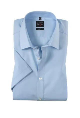 OLYMP - Body fit: Kurzarmhemd blau - Gr. - 45