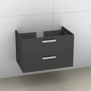 Artiqua 412 Waschtischunterschrank für Ventuno T0018 Anthrazit Hochglanz, 412-WU2L-I25-7015-51 412-WU2L-I25-7015-51