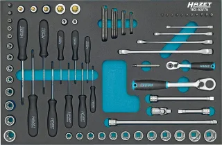 HAZET Steckschlüssel-Satz TORX® Doppel-Ringschlüssel Steckschlüssel usw. Einlage 75-teilig - 163-53/75