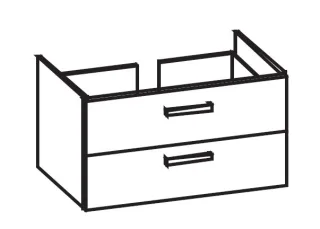 Artiqua 414 Waschtischunterschrank für Legato 4153A4, 4153A5 Quarzgrau Hochglanz Select, 414-WU2L-V1 414-WU2L-V134-7162-172