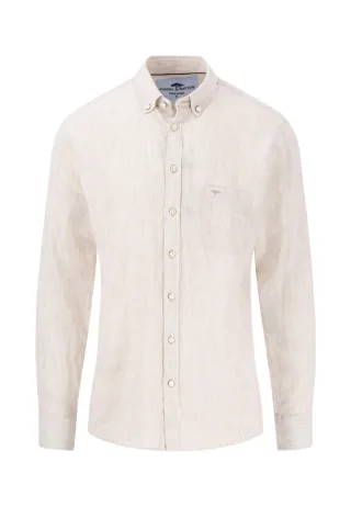 Fynch Hatton - Hemd aus Leinen mit Button-Down-Kragen beige - Gr. - S