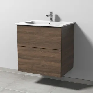 Sanipa 3way Waschtischunterbau zu Duravit ME by Starck Waschtisch mit 2 Auszügen, Eiche-Arizona SM72480