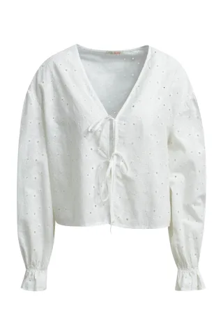 HeartKiss - Blouse With Bows UNI white - Gr. - L