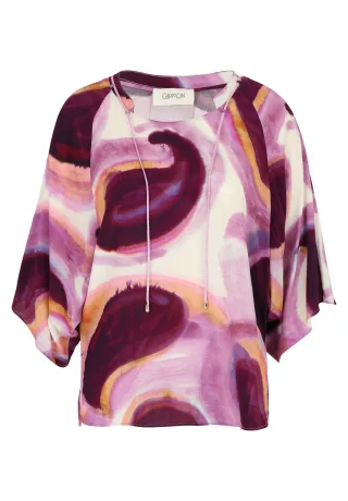 CARTOON - Casual-Bluse weiß/violett - Gr. - 46
