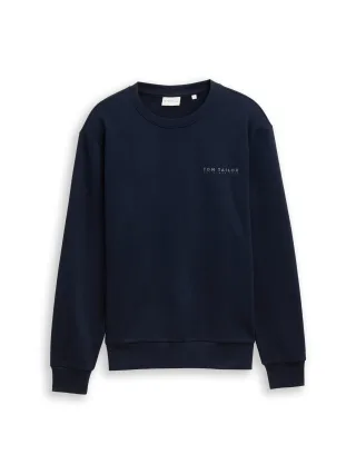 Tom Tailor - Sweatshirt mit Rundhalsausschnitt sky captain blue - Gr. - S