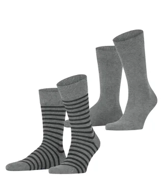ESPRIT socks & tights - Esprit Fine Stripe 2-Pack Herren light grey - Gr. - 40.5