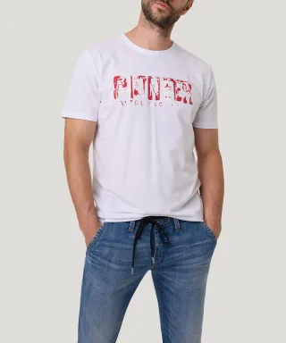 PIONEER - T-Shirt 1/2 Crew Neck weiß - Gr. - XXL