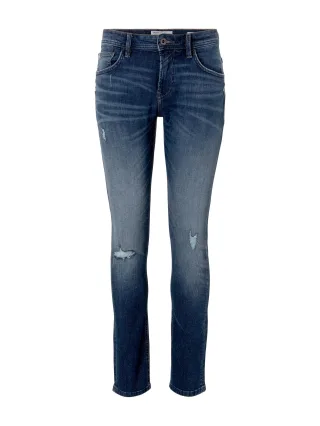 Denim Tom Tailor - Slim Piers Jeans mit Bio-Baumwolle used dark stone blue denim - Gr. - 30/34