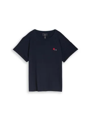 Tom Tailor - T-Shirt mit Stickerei sky captain blue - Gr. - M