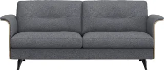 FLEXLUX 2,5-Sitzer "Glow Sofa, Couch," Premium-Sitz: Kaltschaum & Federkern, Arml. Walnuss, Fuß schwarz