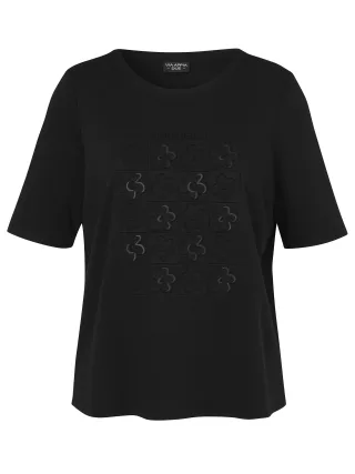 VIA APPIA DUE - T-Shirt Rundhals 1/2 Arm Motiv schwarz - Gr. - 44