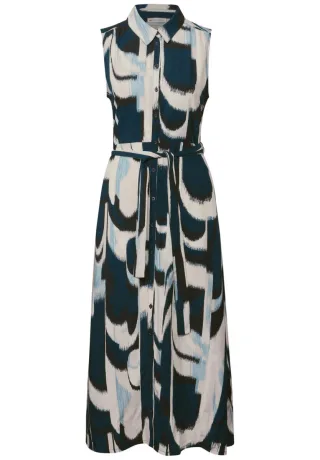 Street One - Ärmelloses Blusenkleid blau/grün - Gr. - 42