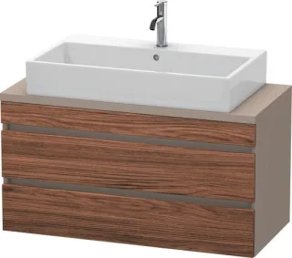 Duravit DuraStyle Konsolenwaschtischunterbau wandhängend Nussbaum dunkel & Basalt Matt 1000x478x512  DS530902143