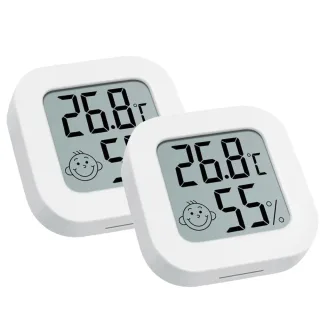 2Pcs Indoor Digital LCD Thermometer Hygrometer Electronic Temperature Humidity Meter Sensor Gauge with Air Comfort Indic