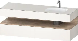 Duravit Qatego Einbauwaschtisch mit Konsolenwaschtischunterbau Weiß Supermatt 1600x550x600 mm - QA47 QA4796055840000