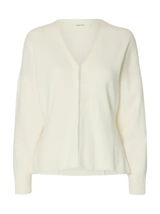 SELECTED WOMEN - SLFANEMONE LS KNIT WAISTED CARDIGAN Egret - Gr. - XL