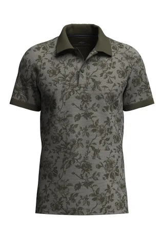 FYNCH-HATTON - Polo, 2-Tone, AOP dark khaki - Gr. - M