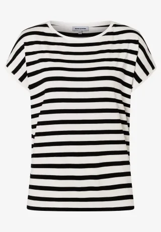 MORE & MORE - Streifenshirt schwarz - Gr. - 36