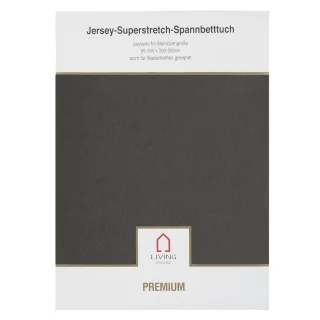 LIVING DREAMS - Jers.Elasthan-Spannbet.PREMIUM anthrazit 802 - Gr. - 100/200
