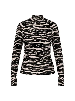 Marc Cain Sports - Mesh-Shirt mit Animal Print black - Gr. - 42