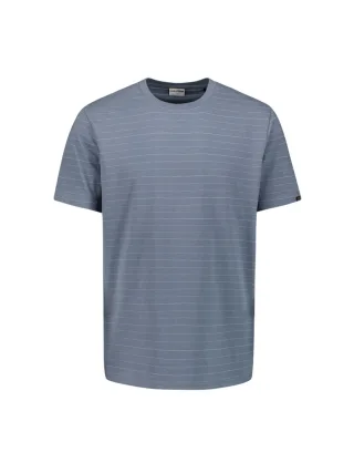 No Excess - T-Shirt Crewneck Yarn Dyed Pin Stripe washed blue - Gr. - M