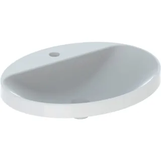 Geberit VariForm Einbauwaschtisch, oval mit Hahnloch, 60x48cm, ohne Überlauf, KeraTect, 500727002 500727002